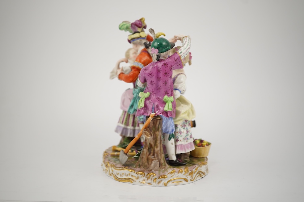 A Meissen porcelain group of the Dance Master and Dancers, late 19th century